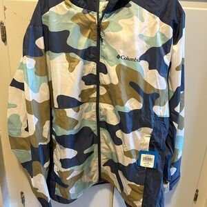 NWT Columbia Navy Blue Rain Jacket Large
